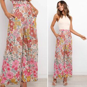Petal + Pup Floral Hart High Rise Pull-on Wide-leg Pants